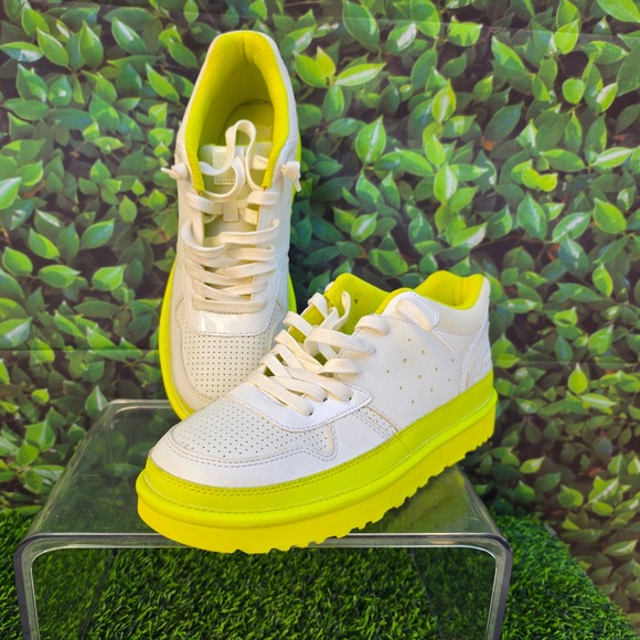 UGG Other - UGG CA805 Sulfur White Neon Yellow Leather Sneakers 1114262 Mens 12